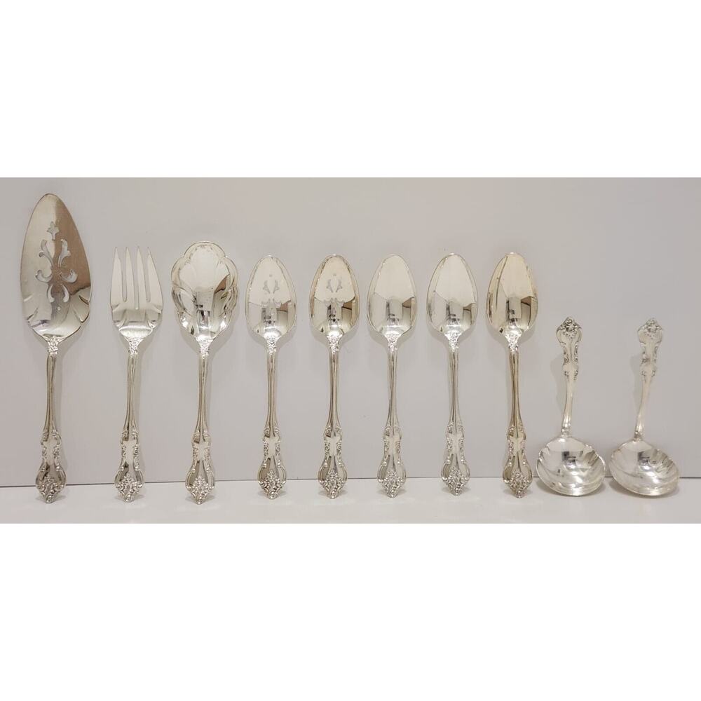 Vintage International Deep Silver Orleans Serving Set Of 10 Ladle Pie Server